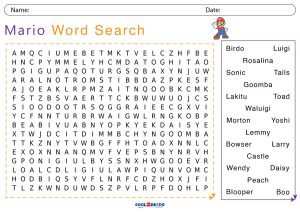 Super Mario Printable Word Searches  Mario bros party, Super mario bros  party, Super mario