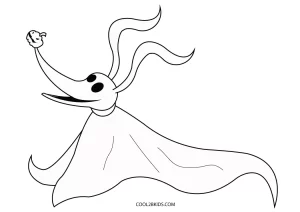 zero nightmare before christmas coloring pages