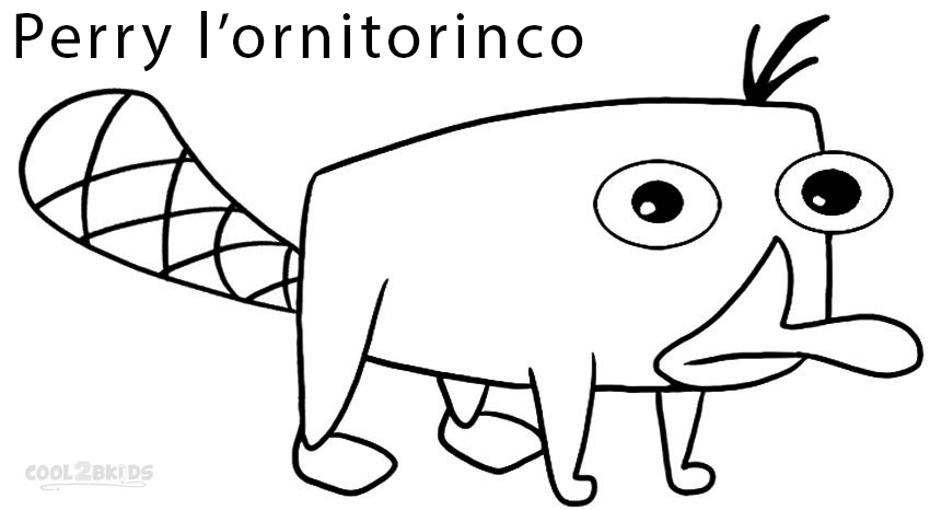 Perry l'ornitorinco da Colorare - Disegni per Bambini da Stampare