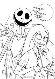 zero nightmare before christmas coloring pages