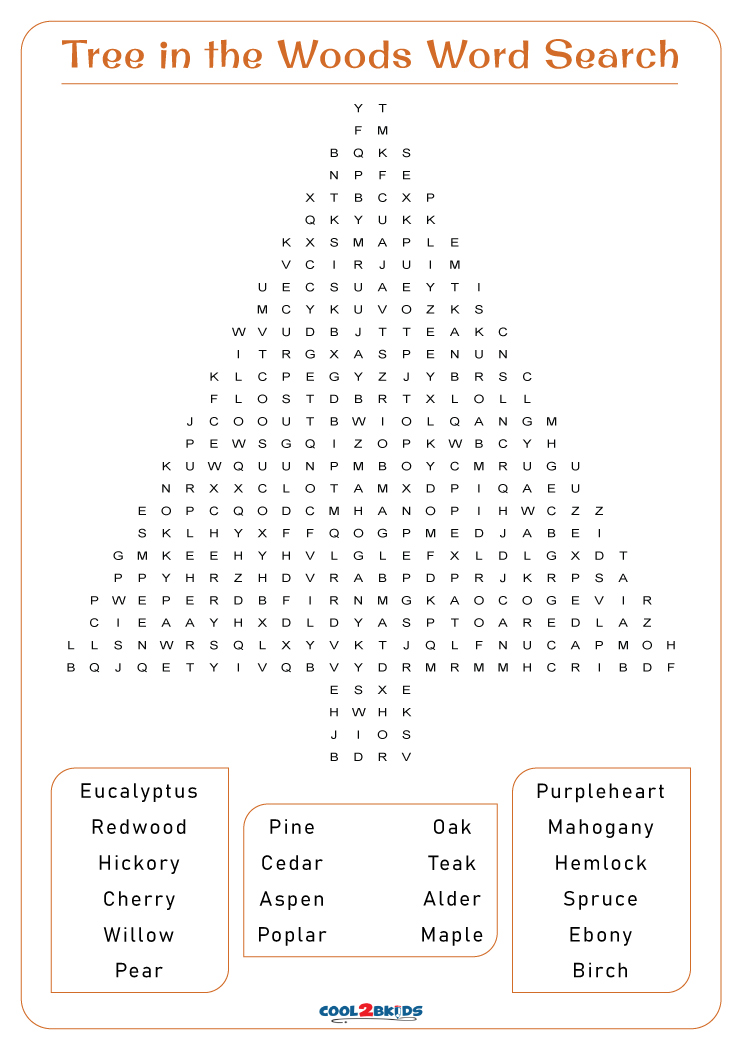 Printable Trees Word Search