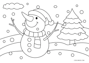 simple winter scene coloring pages