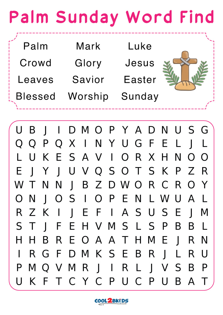 Printable Palm Sunday Word Search