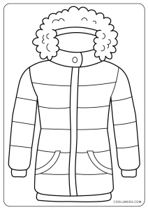 Free Downloadable Coloring Sheet for Children - Cozy Coats for Kids