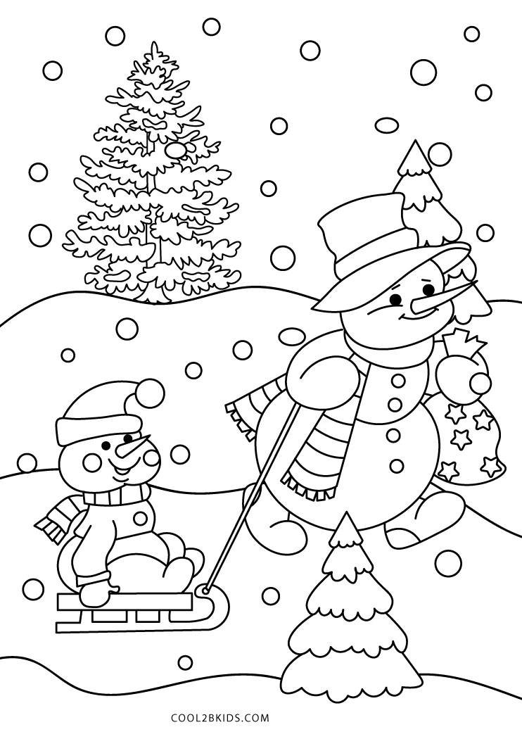 preschool coloring pages for winter