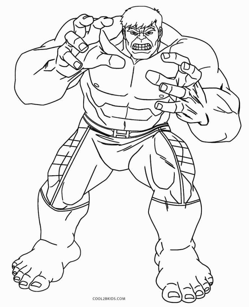 Hulk da Colorare - Disegni per Bambini da Stampare