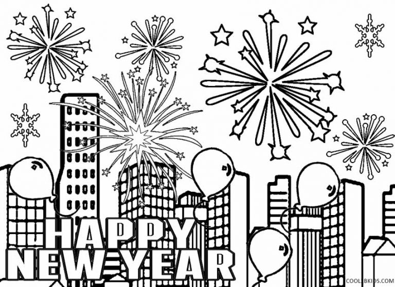 Buon Anno da Colorare Disegni per Bambini da Stampare