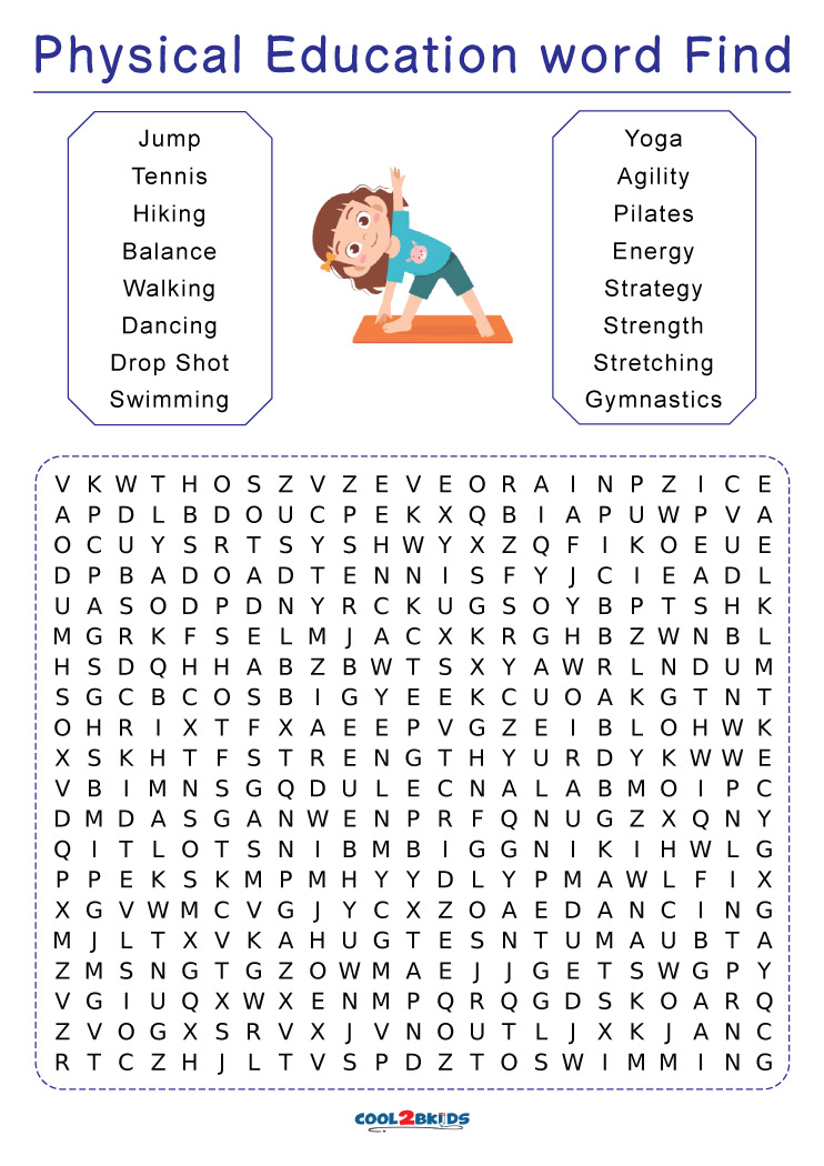 physical education worksheets for kindergarten