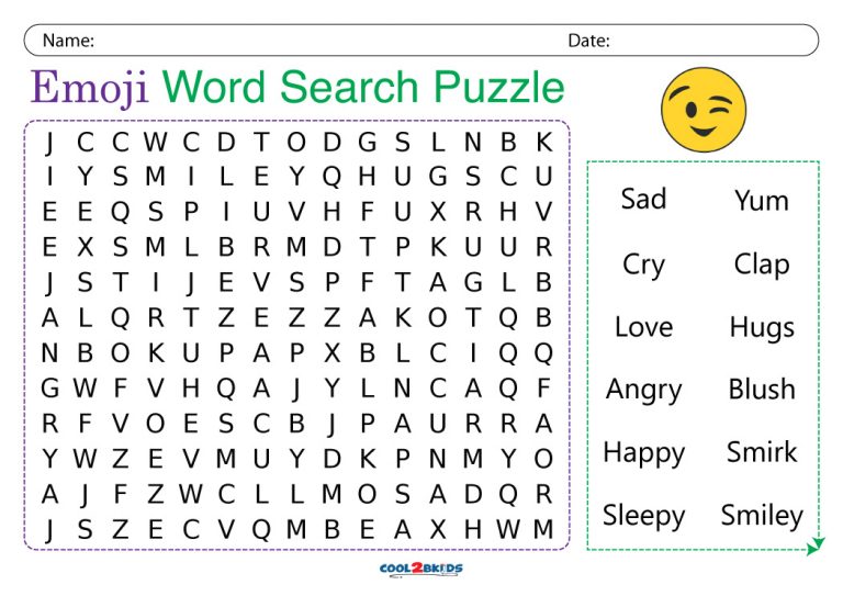 Printable Emoji Word Search printable-emoji-word-search