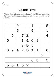 Free Printable Sudoku Puzzles