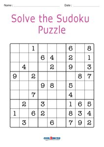 Free Printable Easy Sudoku Puzzles