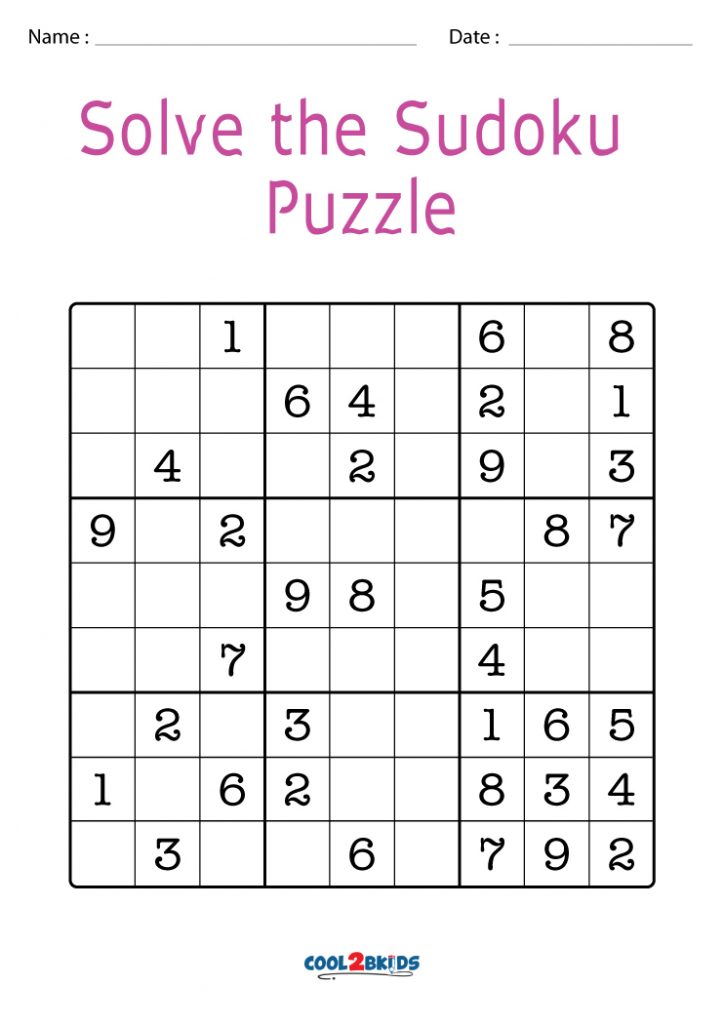 Free Printable Easy Sudoku Puzzles