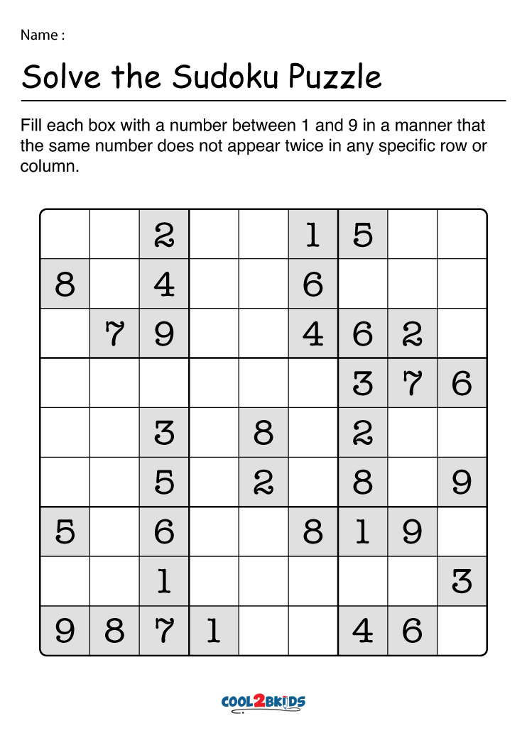 Easy Printable Sudoku Sheets