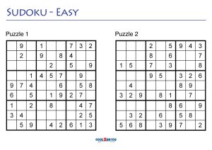 Sudoku #1297 and #1298 (Easy) - Free Printable Puzzles