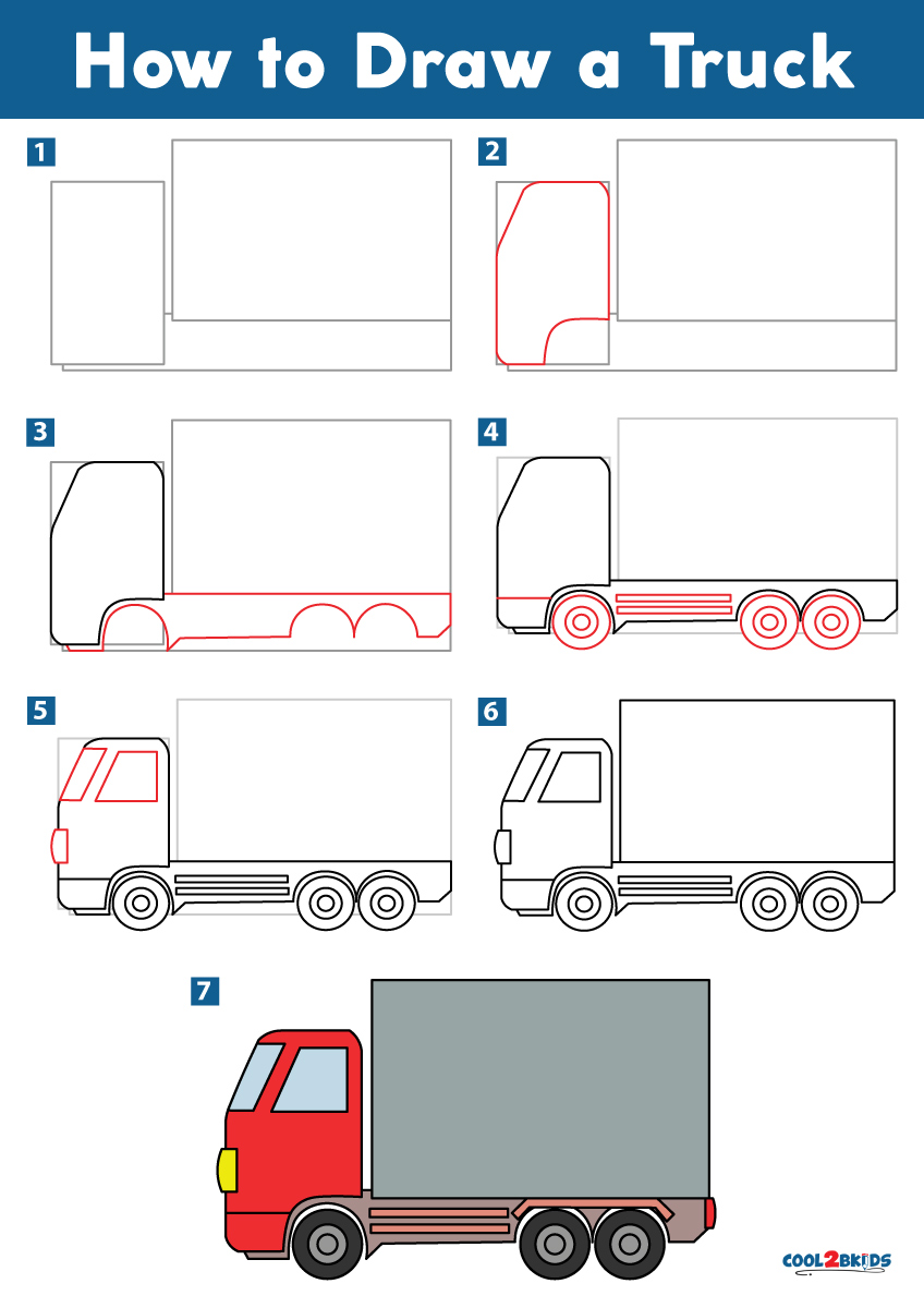 HOW TO DRAW AN ARCHED TRUCK STEP BY STEP - FOR BEGINNERS 