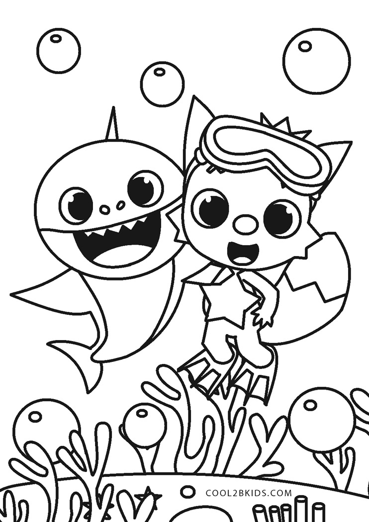 Kolorowanki Baby Shark Darmowe do Druku