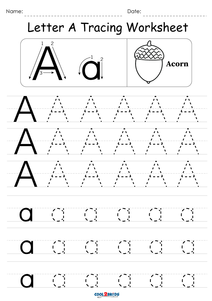 free printable letter a tracing worksheets