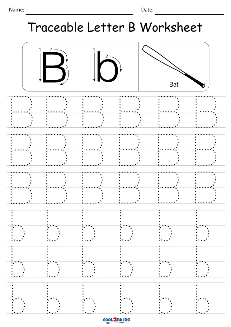Free Printable Letter B Tracing Worksheets