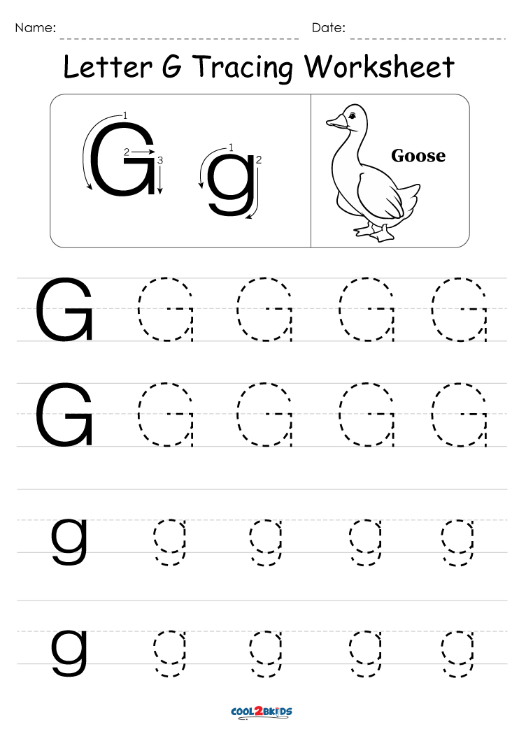 Free Printable Letter G Worksheets For Kindergarten