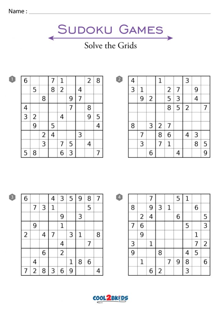 free printable very easy sudoku puzzles