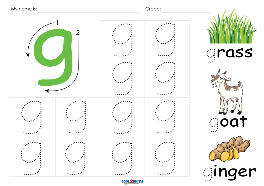 Free Printable Letter G Tracing Worksheets