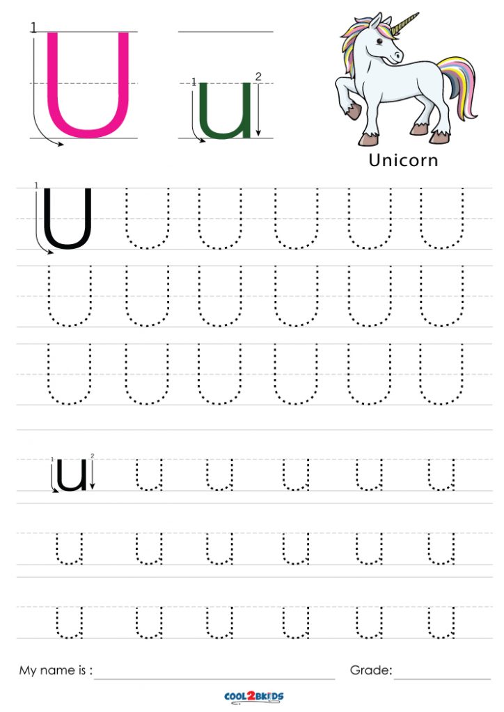 Free Printable Letter U Tracing Worksheets