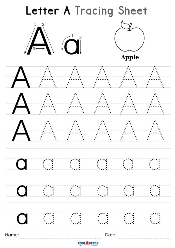 Free Printable Letter A Tracing Worksheets