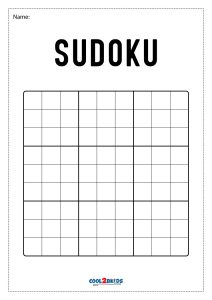 free printable blank sudoku puzzles