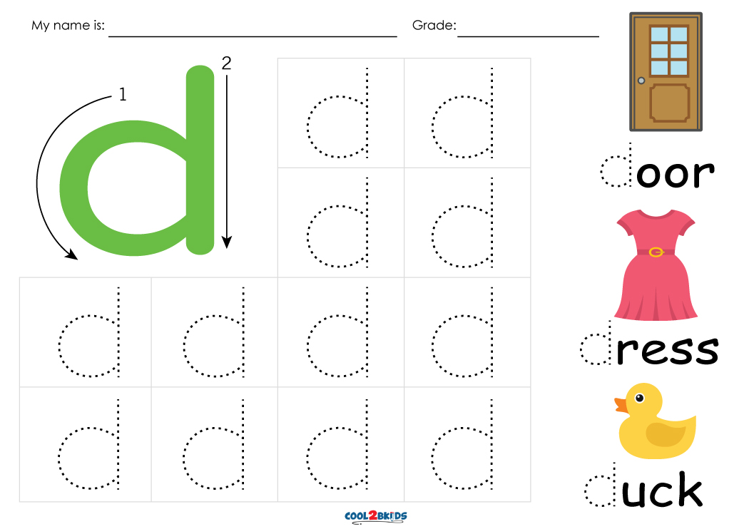 Free Printable Letter D Tracing Worksheets