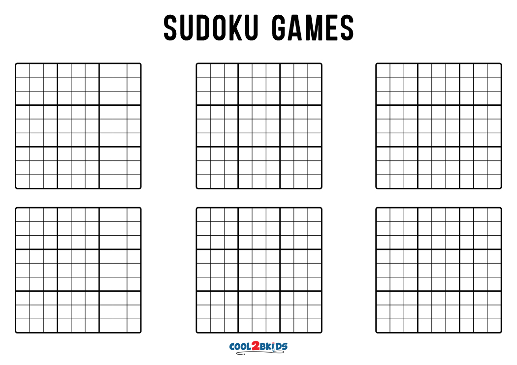 Free Printable Blank Sudoku Puzzles