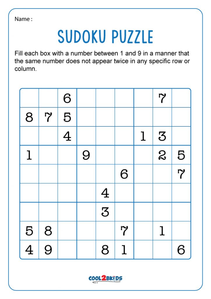 Free Printable Hard Sudoku Puzzles