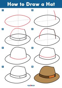 how to draw a hat
