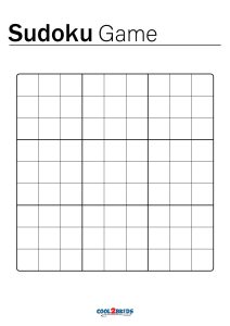 free printable blank sudoku puzzles