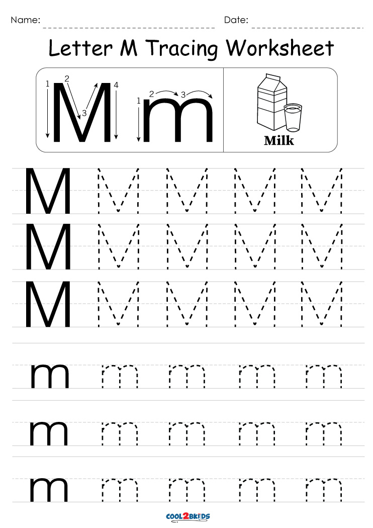 Free Printable Letter M Tracing Worksheets Free Printable Letter M Tracing Worksheets