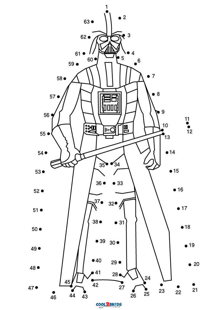 Star Wars With Sword Dot To Dot Printable Worksheet Connect The Dots 35E