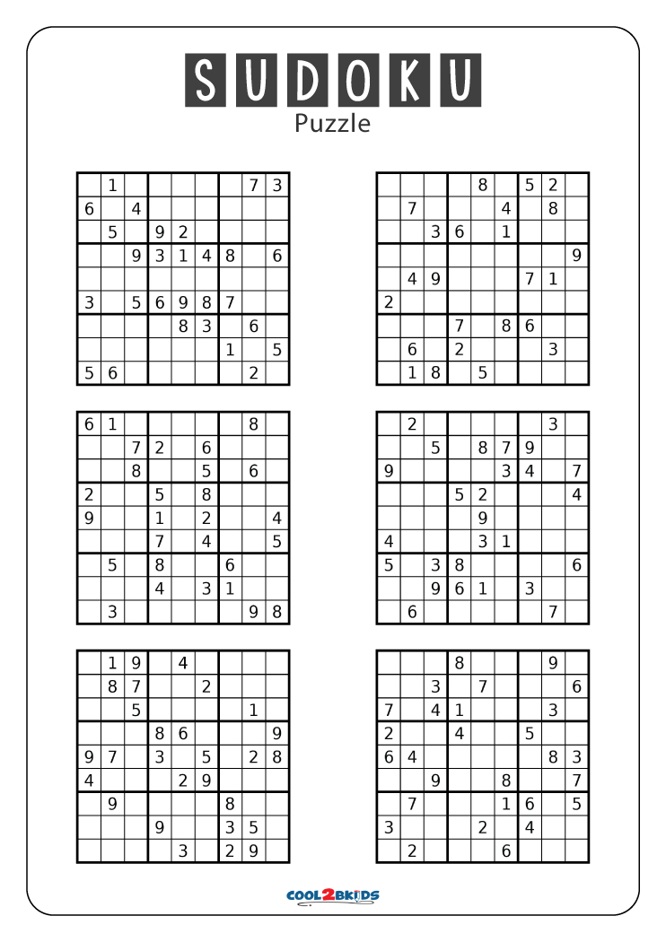 brugervejledning fløjte klippe Free Printable Sudoku 6 Per Page Puzzles