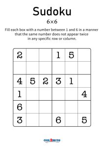 Sudoku for Kids 6x6 - Play 6x6 Sudoku online free 