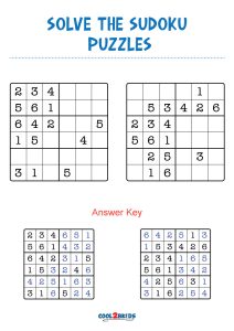 Kids Sudoku 6x6 - Easy 