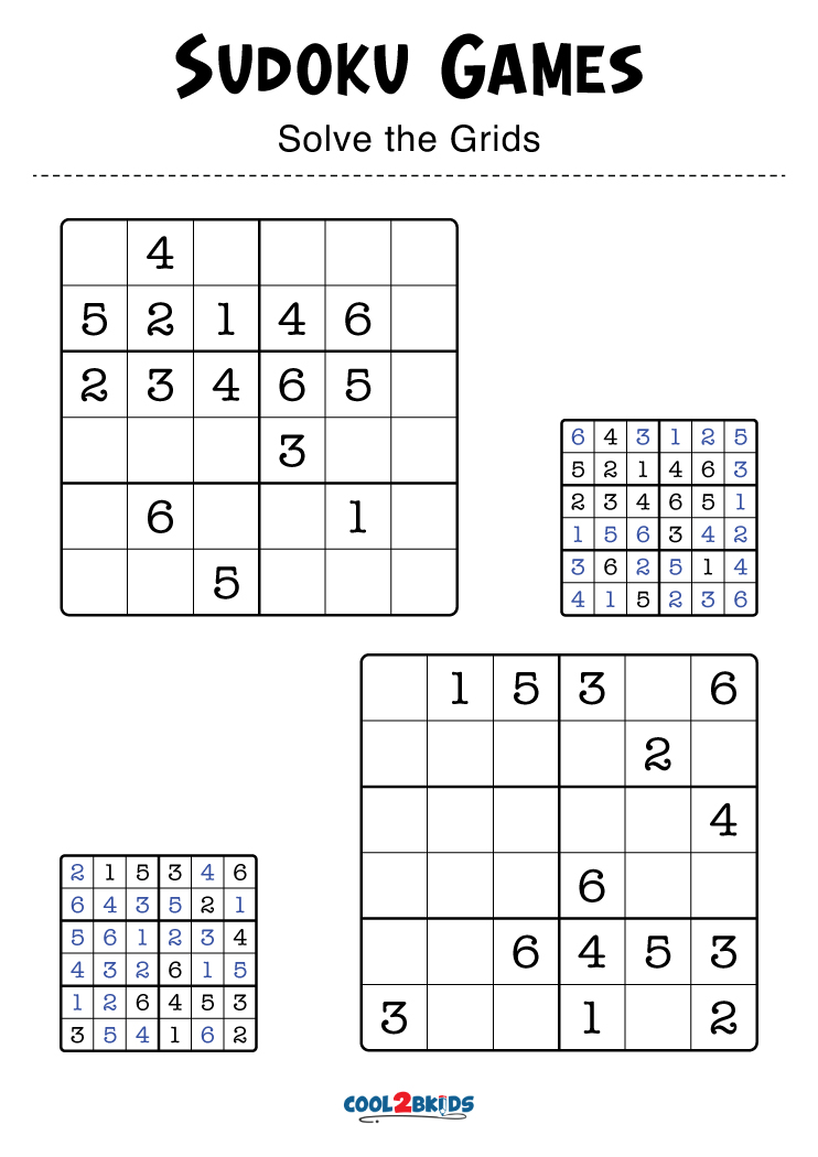 Printable Sudoku 6x6