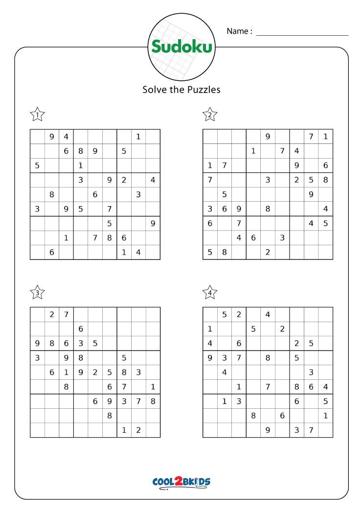 Printable Medium Sudoku