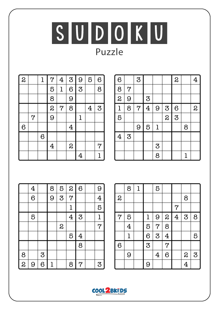 Sammensætning Lao forholdet Free Printable Sudoku Puzzles - Cool2bKids