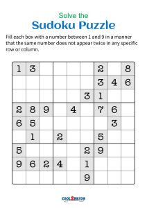 Free Printable Medium Sudoku with the Answer #5269