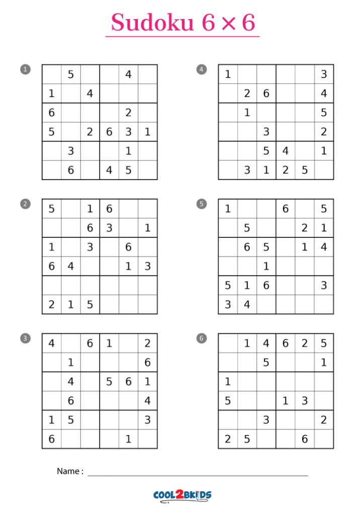 Free Printable Sudoku for Kids