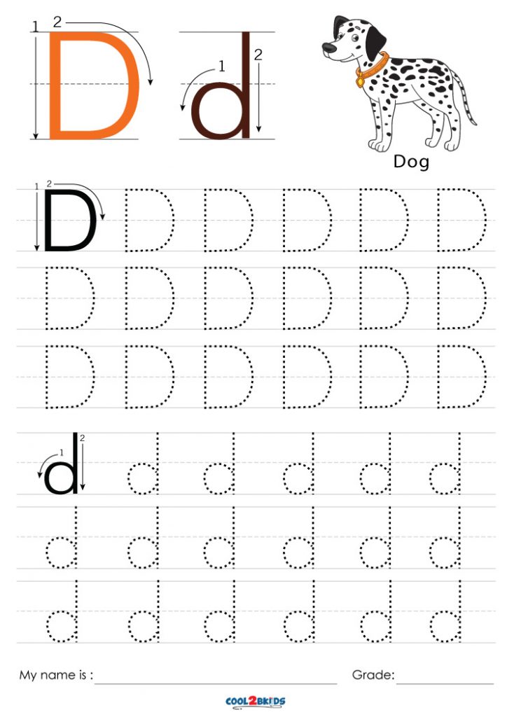 Printable Letter D Tracing Worksheets