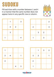 Sudoku Generator » sudoku-kids-4×4-04