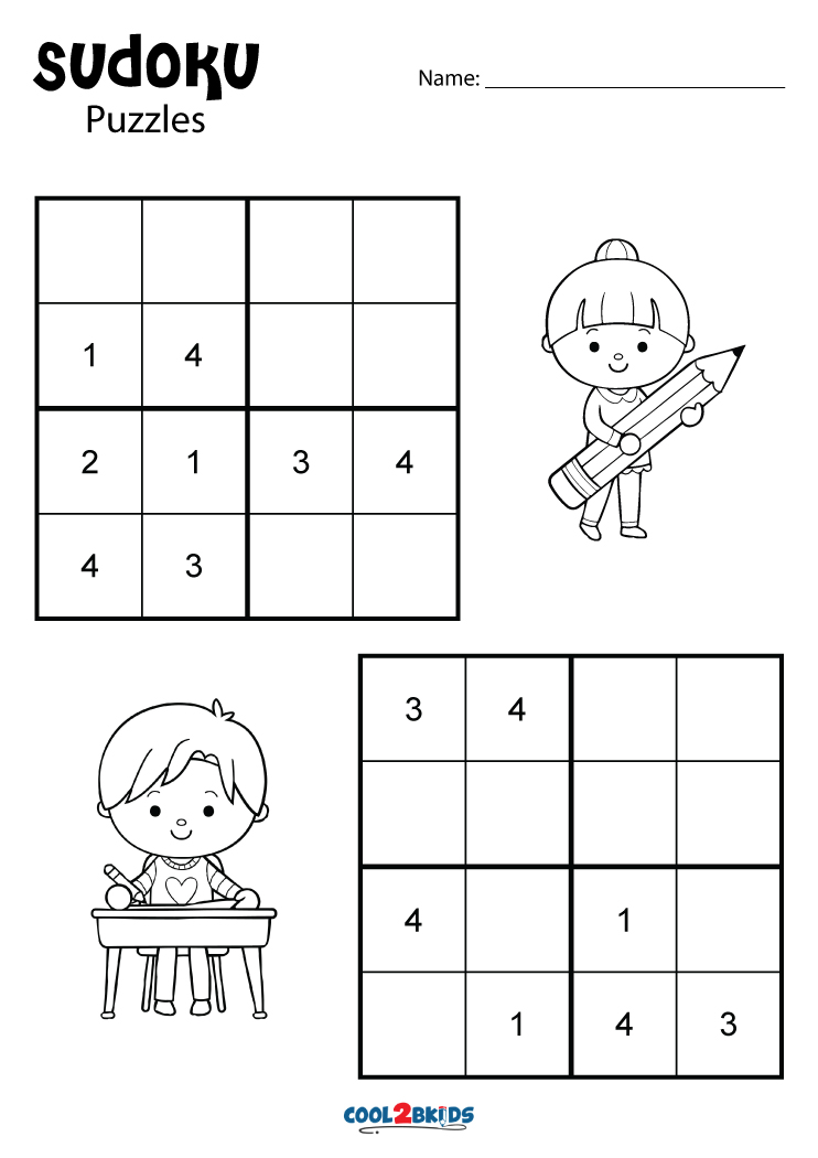 Free Printable 4x4 Sudoku Puzzles