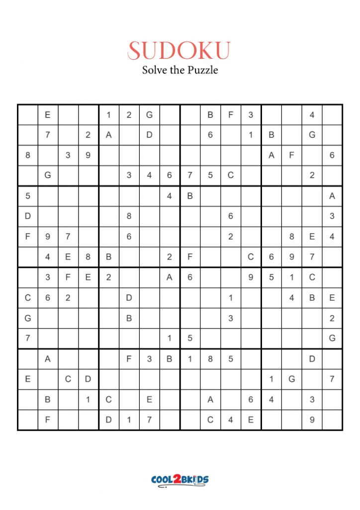 Free printable alphabetical sudoku puzzles ressbrown