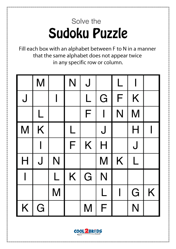 Free Printable Word Sudoku Puzzles