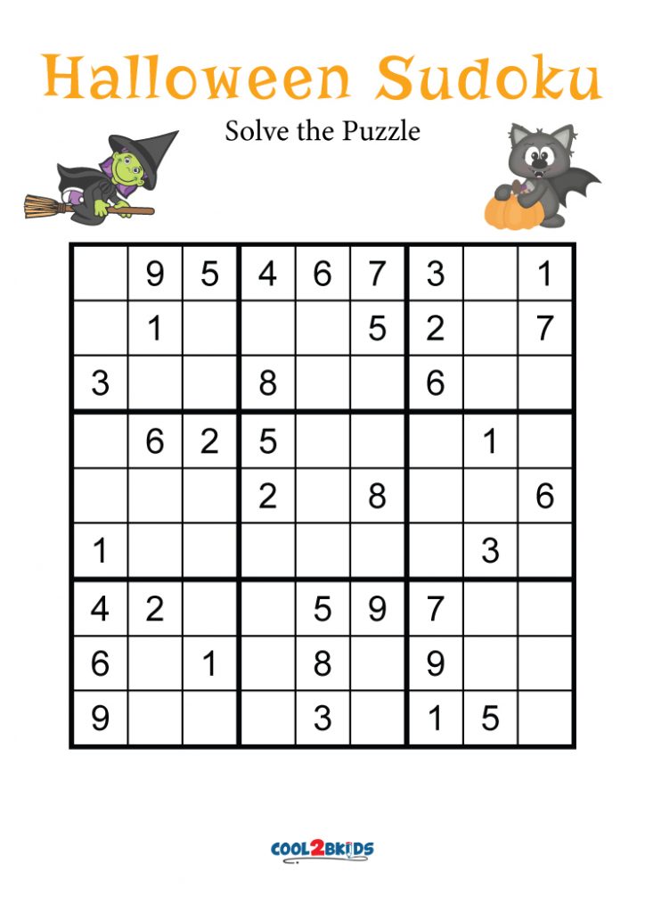 Free Printable Halloween Sudoku Puzzles