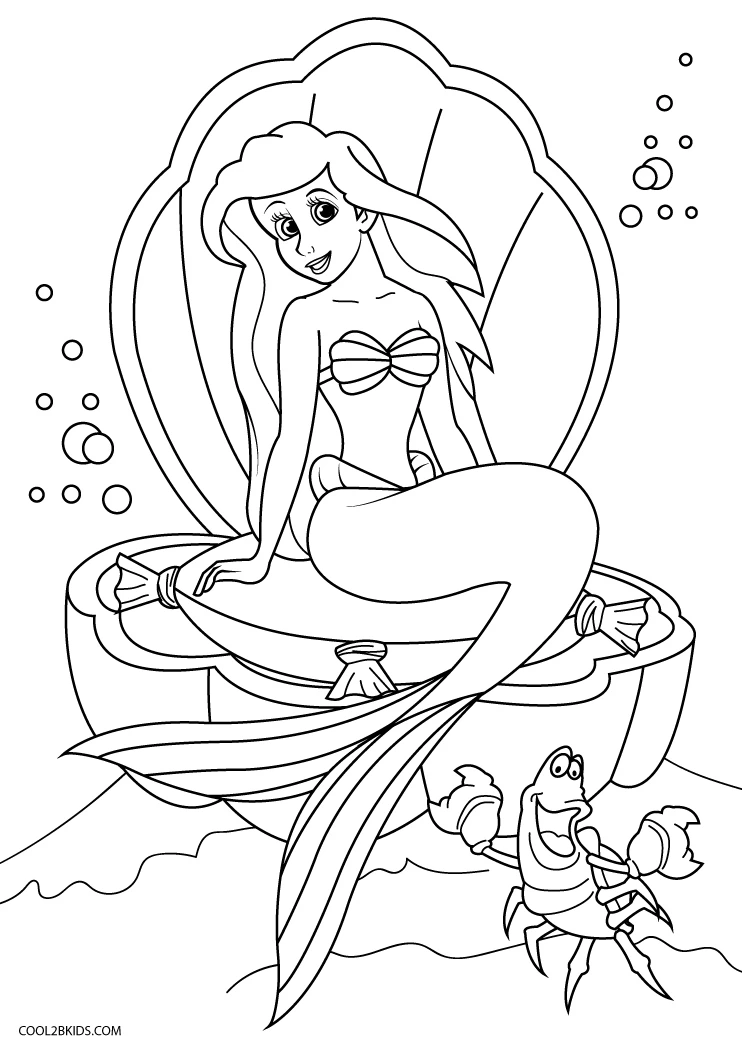 ariel and flounder the little mermaid coloring pages